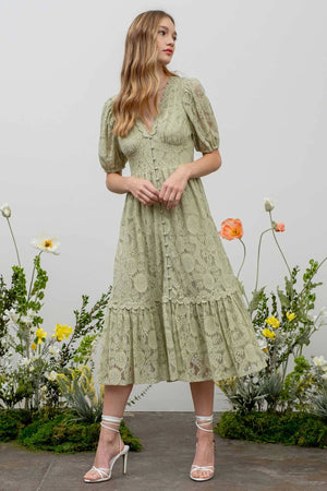 Tea Time Lace Midi Dress