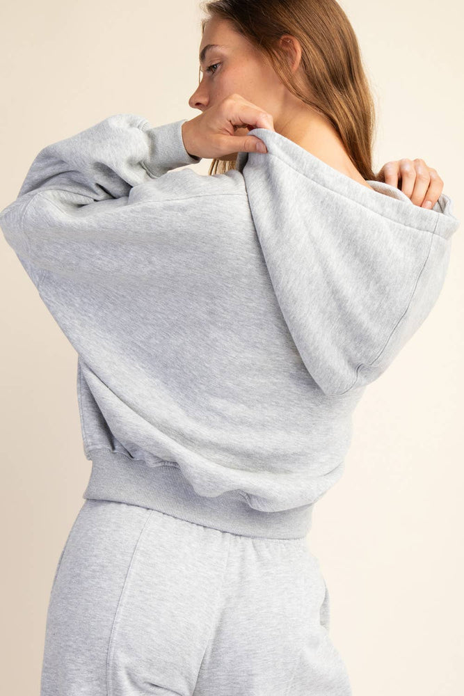 
                
                    Load image into Gallery viewer, Maddison Terry Fleece Quarter Zip Hoodie
                
            