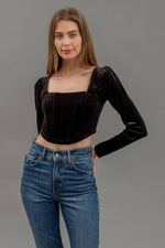 Demure Velvet Corset Top