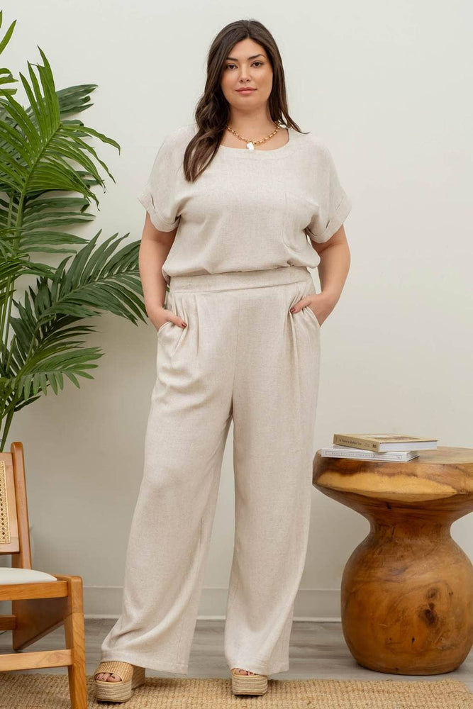 Plus Naturally Chic High Waisted Linen Pants