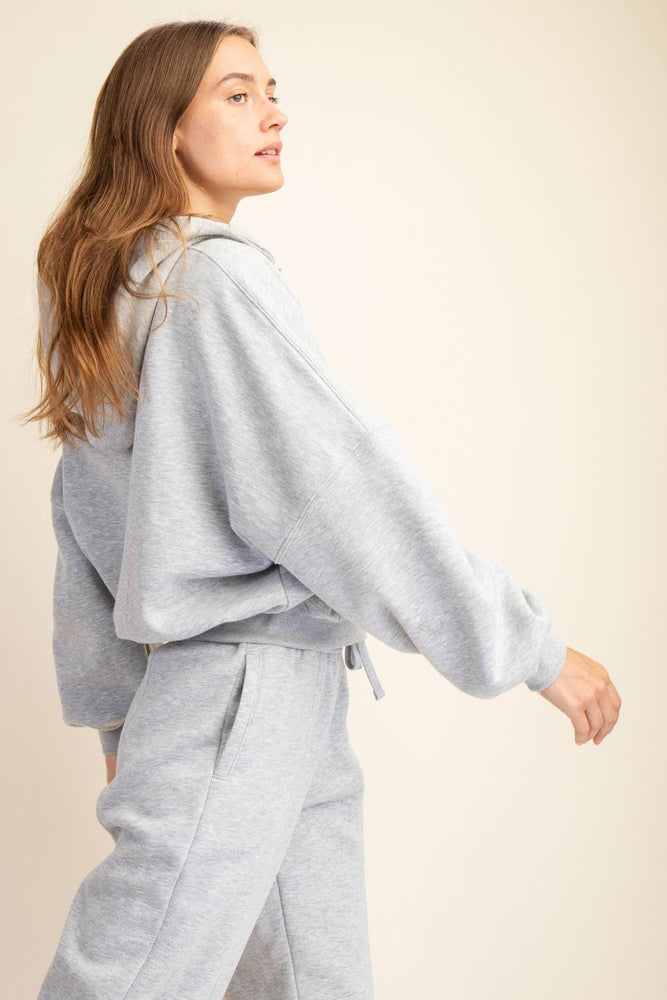 
                
                    Load image into Gallery viewer, Maddison Terry Fleece Quarter Zip Hoodie
                
            