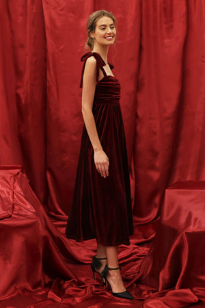 Holiday Joy Velvet Midi Dress