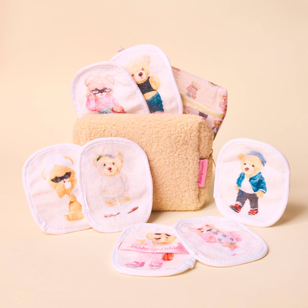 Teddy Bear Set & Cosmetic Bag