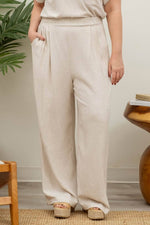 Plus Naturally Chic High Waisted Linen Pants