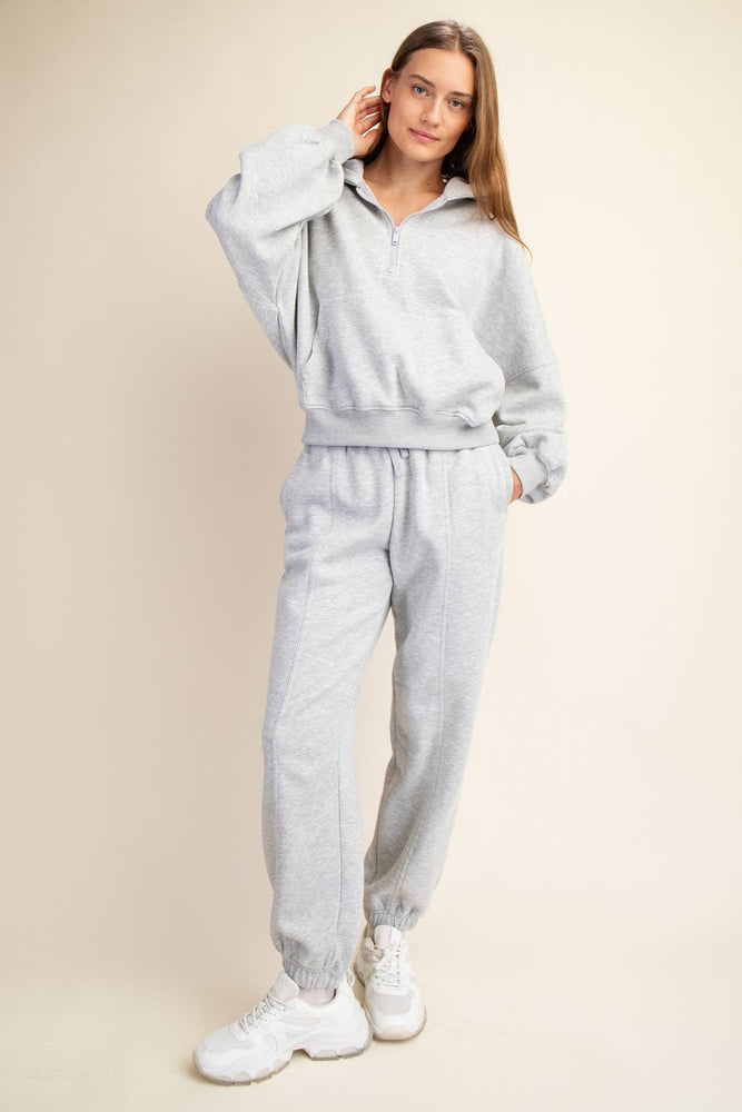 
                
                    Load image into Gallery viewer, Maddison Terry Fleece Quarter Zip Hoodie
                
            