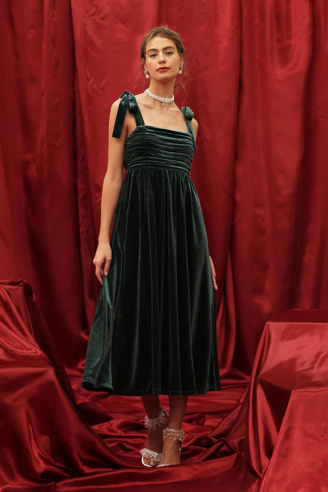 Holiday Joy Velvet Midi Dress