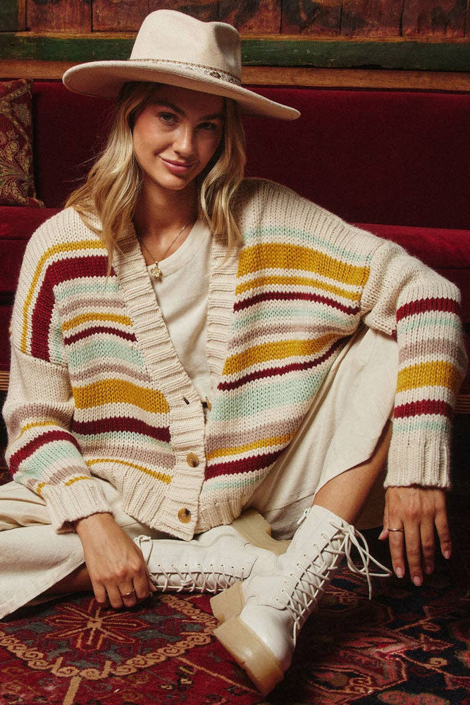 Happy Stripes Knit Cardigan