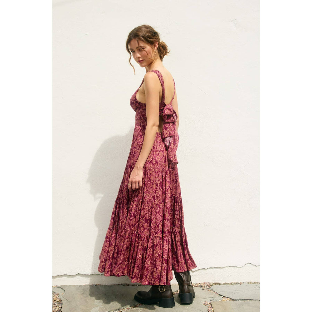 Sangria Tie Back Midi Dress