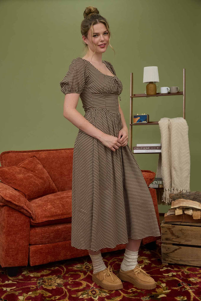 Autumn Leaves Corset Midi Dress