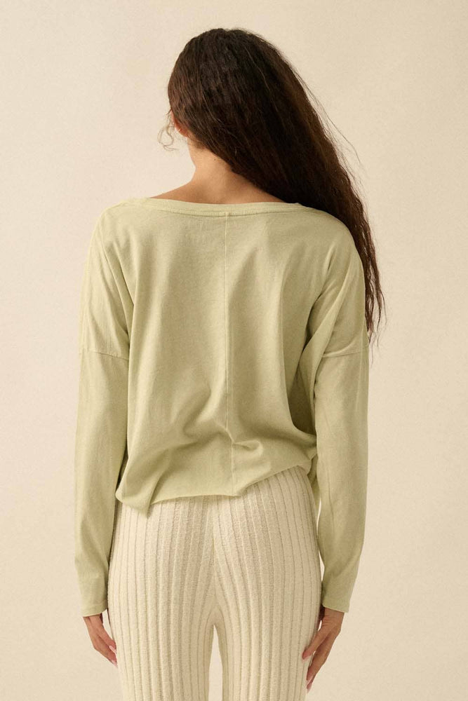 Butterfly + Flowers Crop Vintage-Wash Graphic Tee