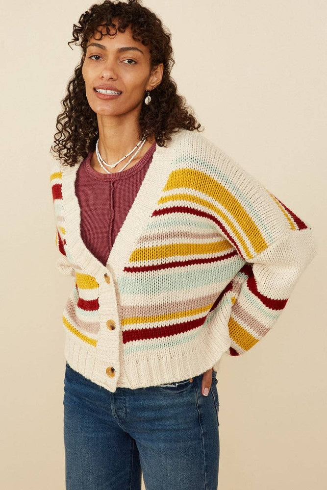 Happy Stripes Knit Cardigan