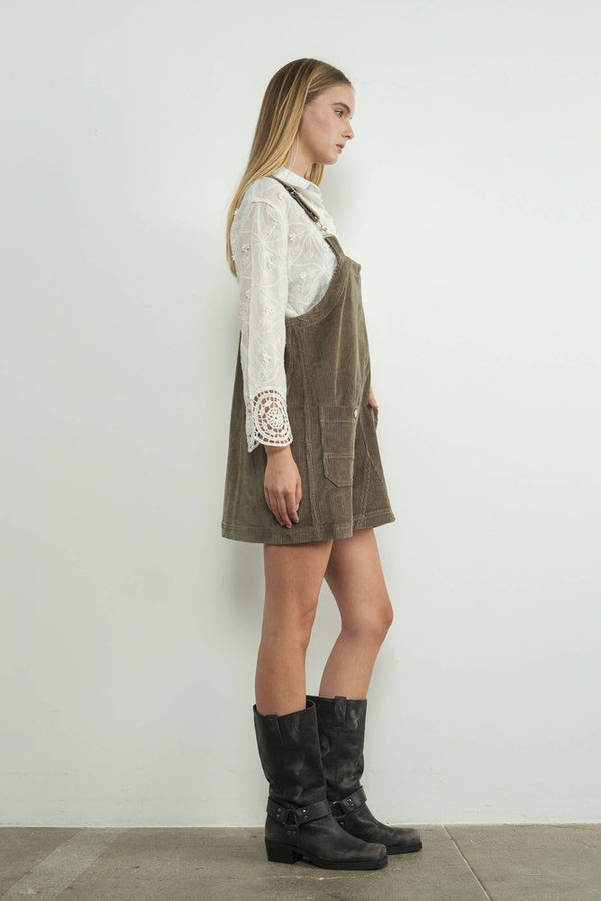 So Cute Overall Mini Dress
