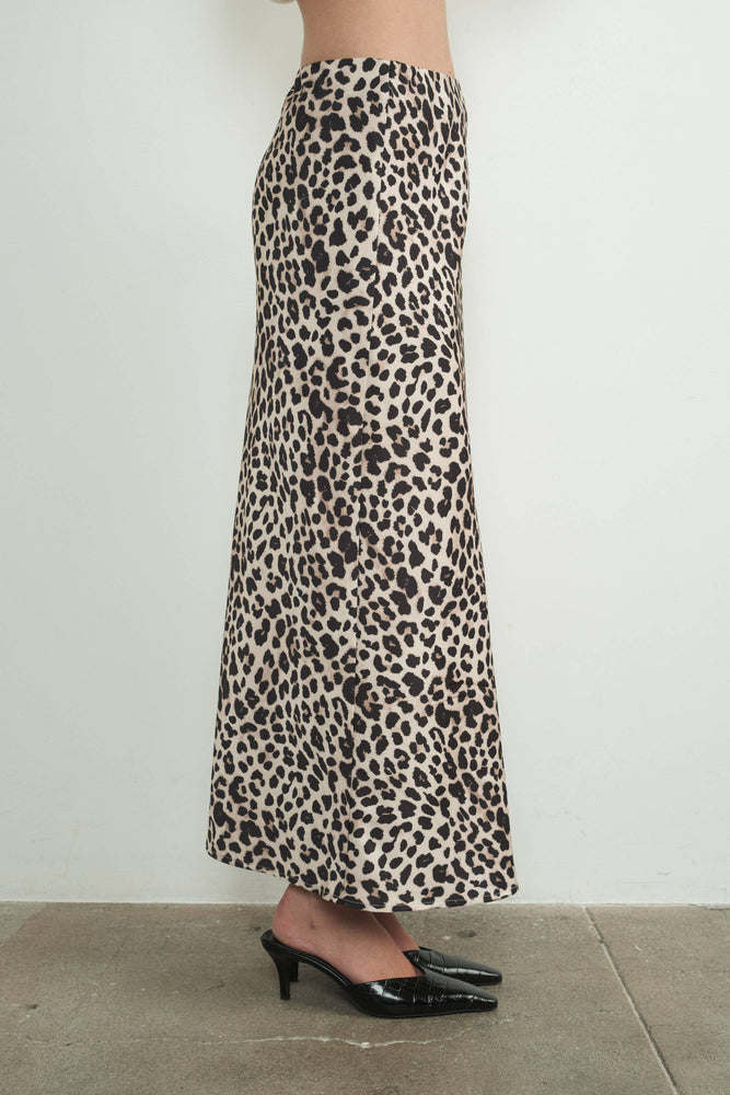 Always A Party Leopard Print Midi Skirt