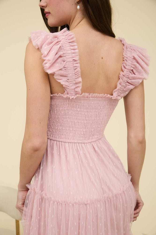 
                
                    Load image into Gallery viewer, Sense of Spring Chiffon Dot Midi Dress
                
            