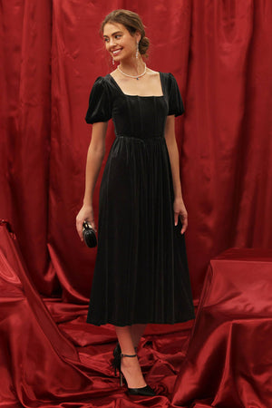 Night At The Opera Midi Velvet Dress