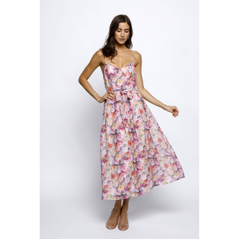 French Perfume Floral Midi Dress