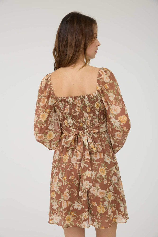 Autumn Roses Long Sleeve Dress