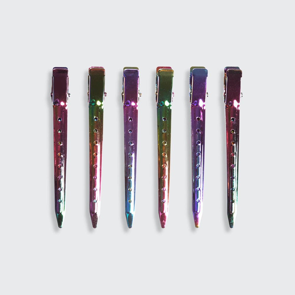 
                
                    Load image into Gallery viewer, Styling Hair Clips 6pc - Iridescent
                
            