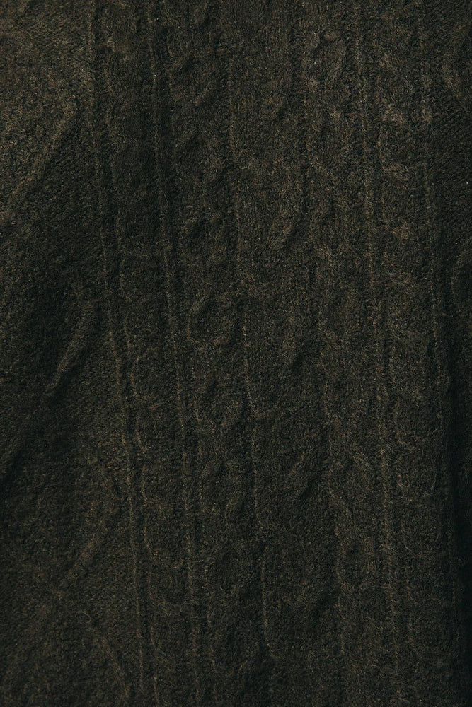 Olive Cozy Cable Knit Dress