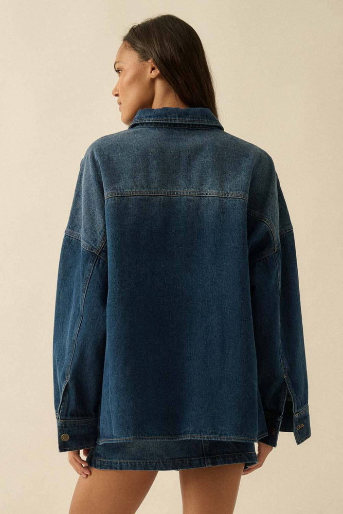 Ombré Oversized Denim Jacket