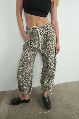 Favourite Relaxed Leopard Print Pull On Pants