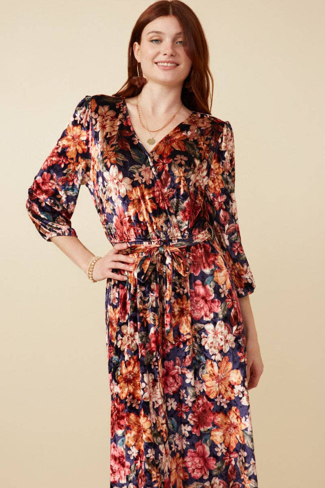 Floral Luxury Velvet Dress