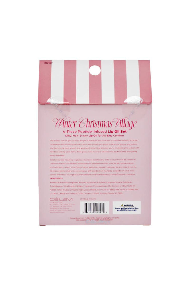 Winter Christmas Village 4pc Lip Oil Set