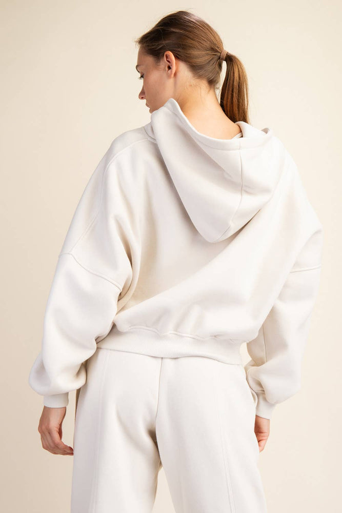 
                
                    Load image into Gallery viewer, Maddison Terry Fleece Quarter Zip Hoodie
                
            