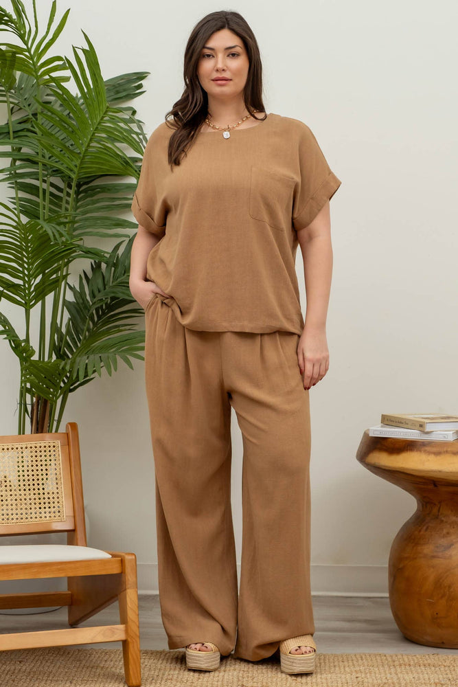 Plus Naturally Chic Boxy Linen Top