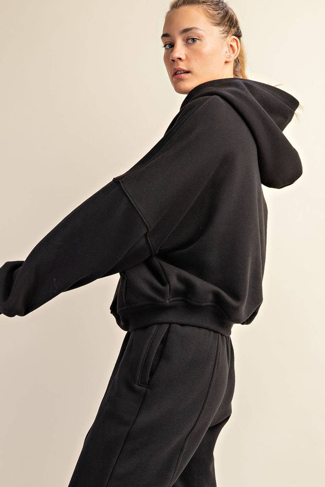 
                
                    Load image into Gallery viewer, Maddison Terry Fleece Quarter Zip Hoodie
                
            