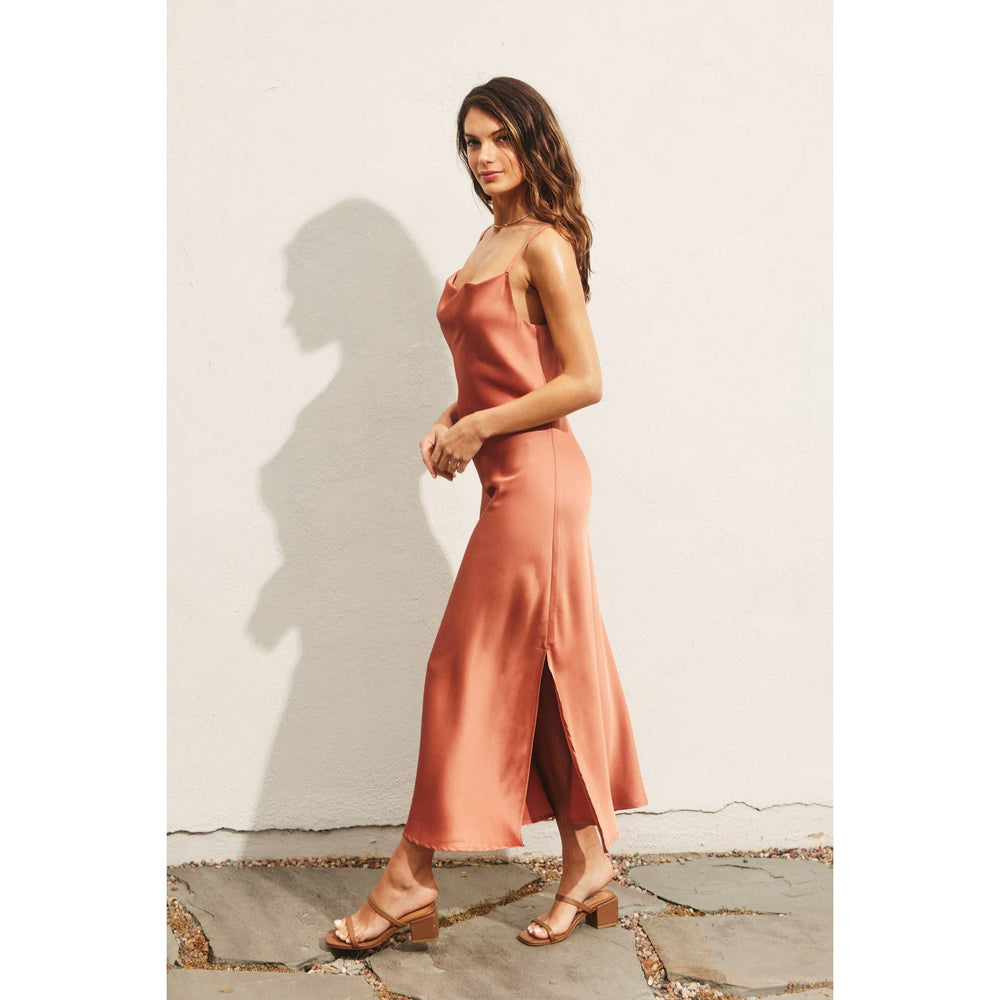 
                
                    Load image into Gallery viewer, Going Out Cowl Neck Slip Dress
                
            