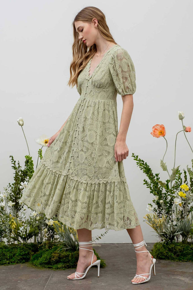 Tea Time Lace Midi Dress