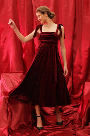 Holiday Joy Velvet Midi Dress