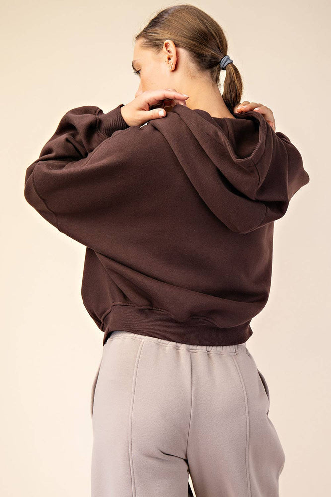 
                
                    Load image into Gallery viewer, Maddison Terry Fleece Quarter Zip Hoodie
                
            