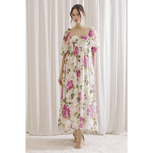 Peony Garden Maxi Babydoll Dress