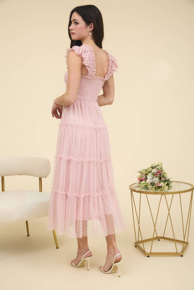 
                
                    Load image into Gallery viewer, Sense of Spring Chiffon Dot Midi Dress
                
            