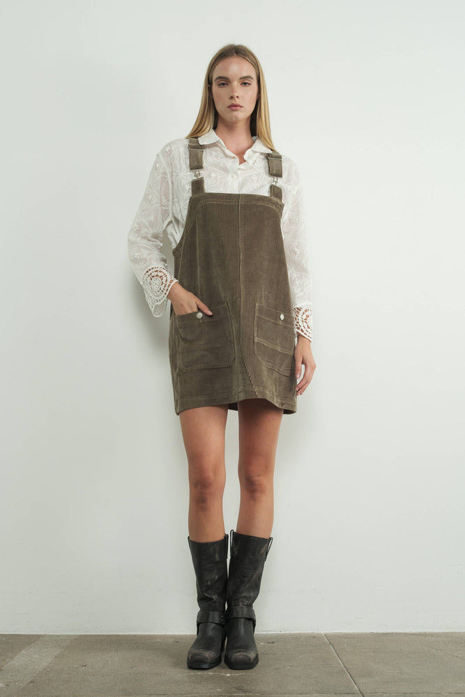 So Cute Overall Mini Dress