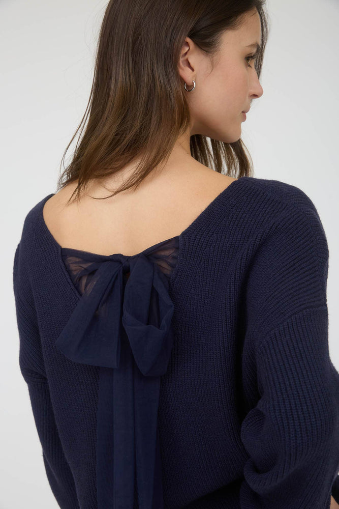 Always Yours Chiffon Bow Sweater