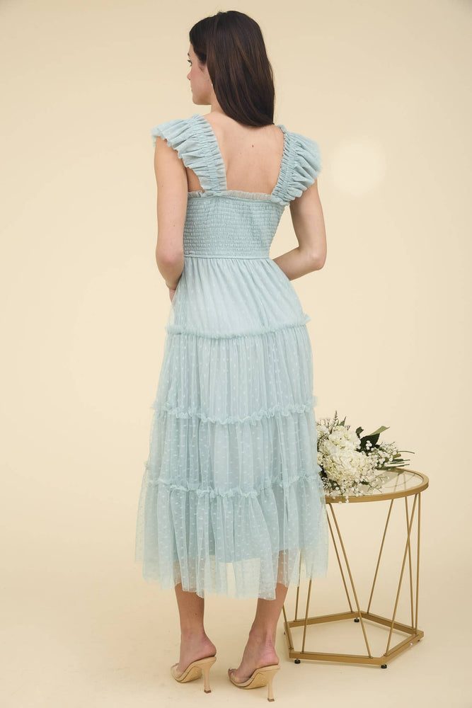 
                
                    Load image into Gallery viewer, Sense of Spring Chiffon Dot Midi Dress
                
            