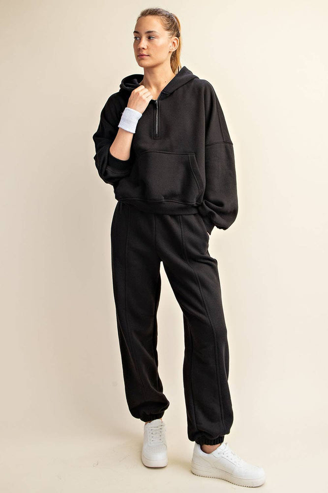 
                
                    Load image into Gallery viewer, Maddison Terry Fleece Quarter Zip Hoodie
                
            