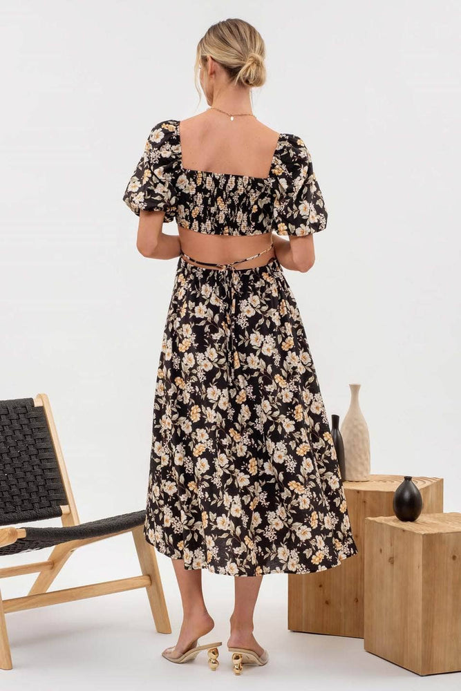 Fresh Cut Flowers Midi Dress