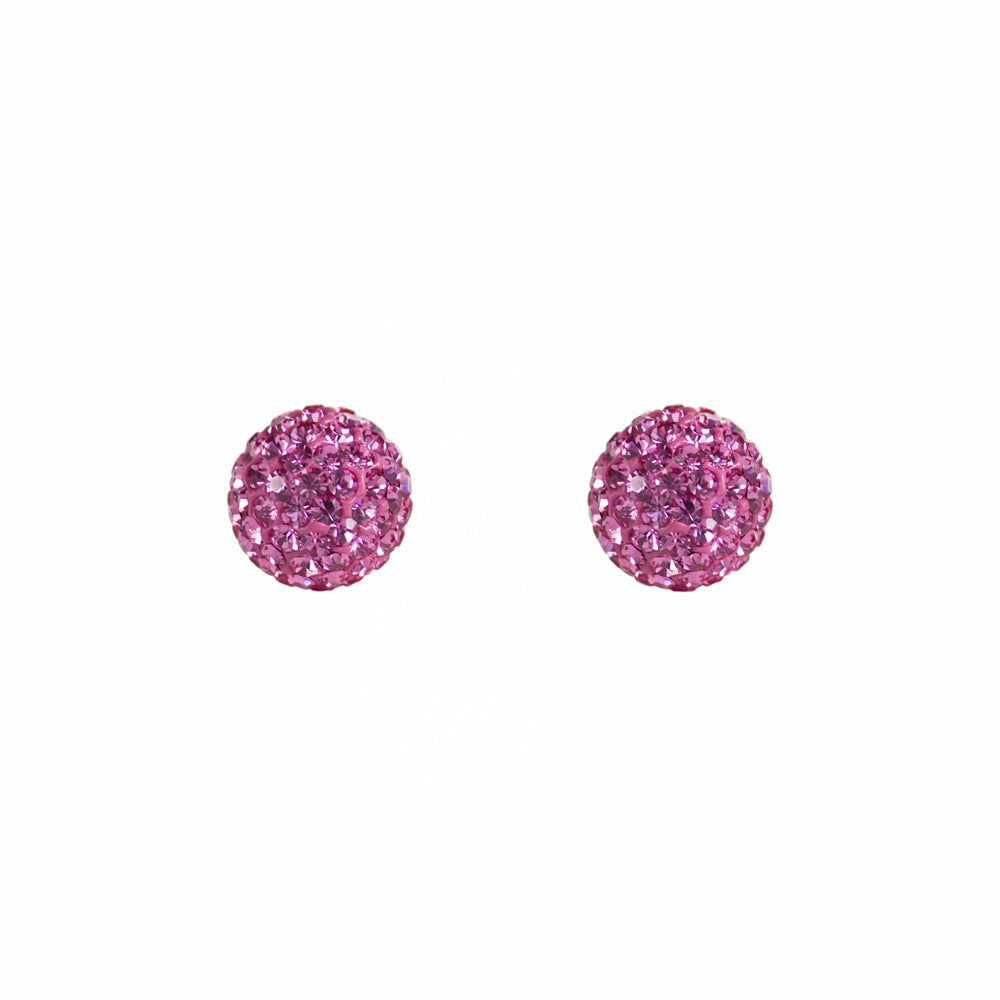 
                
                    Load image into Gallery viewer, Park and Buzz radiance stud. Sparkle ball earrings. Hillberg and Berk. Canadian Brand. Glitter ball earrings. Bubblegum pink sparkle earrings jewelry jewellery. Valentines gift. 
                
            