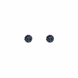 Park and Buzz radiance stud. Sparkle ball earrings. Hillberg and Berk. Canadian Brand. Glitter ball earrings. Navy blue sparkle earrings jewelry jewellery. Valentines gift.